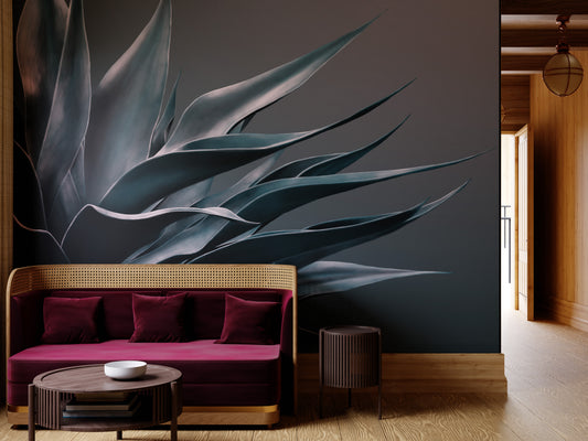 Bottle Green Agave Mural Wallpaper