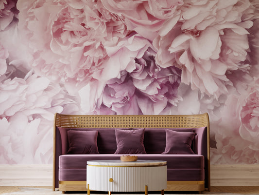 Pink Peony Mural Wallpaper