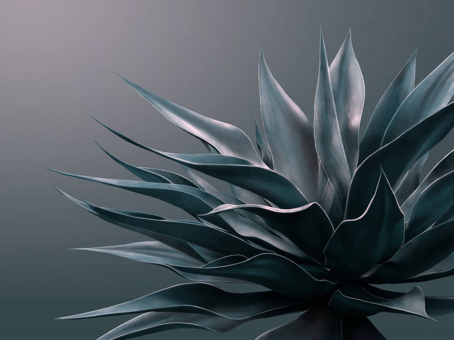 Bottle Green Agave Mural Wallpaper